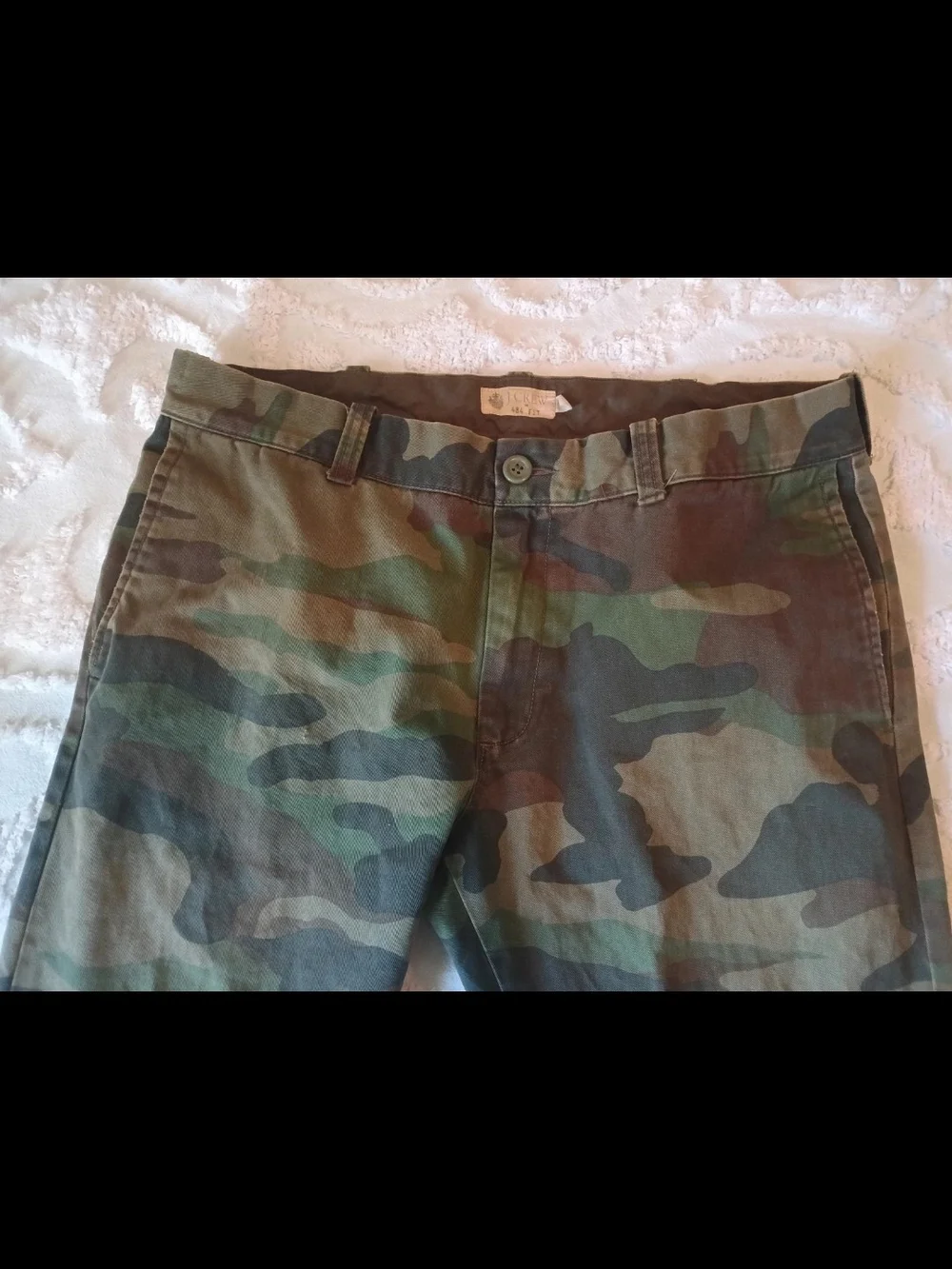 J. Crew 484 Fit Men's Slim Straight Camo Jeans - Olive & Brown 32